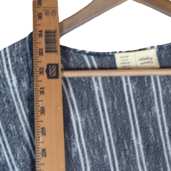 Saturday Sunday Blue Striped Drape Cardigan O/S Cozy Layering Soft Casual Knit - Picture 6 of 7